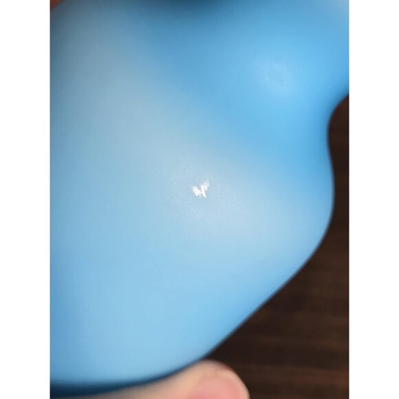 Carlo Moretti Murano Hooped Vase Satinato Satin Finish Rare MCM Blue Opaline - Picture 6 of 9